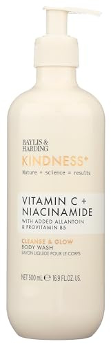 Baylis & Harding Kindness + Vitamin C & Niacinamide, Orange & Mango Fragrance, 500 ml Cleanse & Glow Body Wash (Pack of 1) - Vegan Friendly