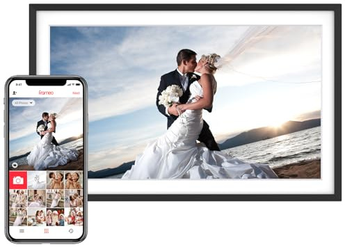 Skyrhyme 15.6'' Digital Picture Frame with 1920x1080 IPS Touch Screen, 32GB Frameo WiFi Digital Photo Frame, Share Photos/Videos and Send Best Wishes via Free App