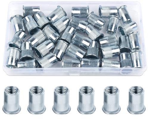 30 Pièces Écrou à Rivet M12, Jeboler Insert M12 Écrous à Sertir Rivet Fileté à Tête Plate Rivet Écrous Inserts filetés, Écrous à Riveter Aveugle Rivet Fileté Pour MéTal, Plastique, Fibre De Verre