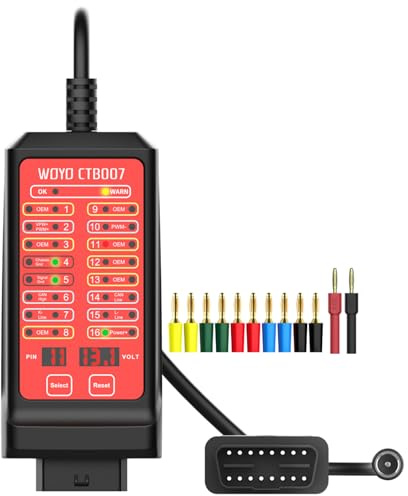 TKSE OBD2 Breakout Box, 16‑Pin CAN Bus Tester, Protocol Detector | Real‑Time Signal Monitor, 12V/24V Diagnostic Breakout Box with 70cm Cable