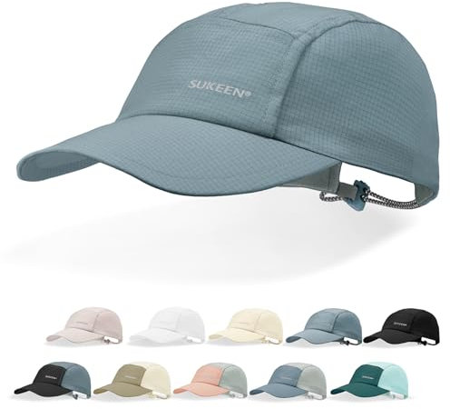Sukeen Lightweight Sun Hat for Women Men,Quick Drying Baseball Cap UPF50+ Running Hats Foldable Sport Cap for Outdoor Daily Grayish Blue