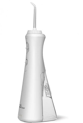 Waterpik Kabellose Munddusche Plus WP-490, Weiß, mit USB-Ladekabel.