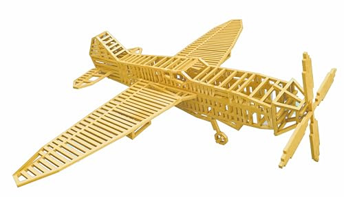 Quickdraw Spitfire Aeroplane 3D Matchstick Model Construction Kit for Kids STEM Educational DIY Craft Set - Model Building Kit with 650 Pieces