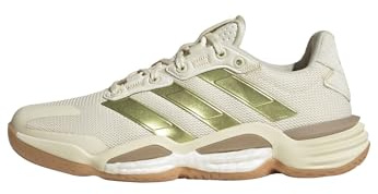 adidas Mujer Stabil 16 Indoor Shoes, Off White/Gold Met./Crystal Sand, 44 EU