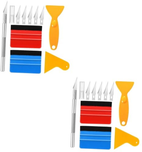 PartyKindom 2 Set Strumento Cinematografico Spatola Per Vetri Auto Spatola Per Auto Spray Per La Tinta Delle Finestre Etichetta Strumento Spatola in Vinile Automobile Parà Acciaio Inossidabile