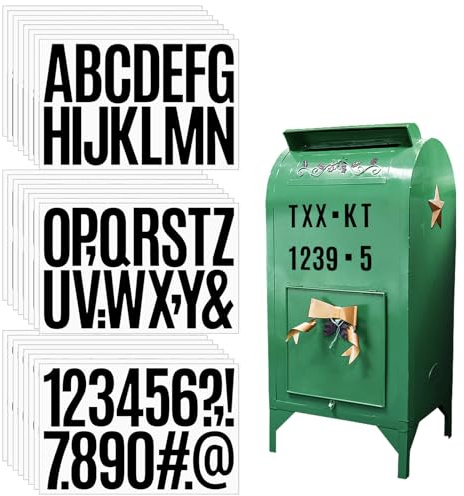 KiKiHong Lot de 24 Lettre Adhesive,Lettres Autocollantes 8cm Lettres & Chiffres Noirs pour Portes et Boîtes aux Lettres,Résistants aux Intempéries,Intérieur/Extérieur