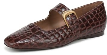 Naturalizer Cosmic, Zapatos Planos Mary Jane Mujer, Piel de cocodrilo Capuchino, 42 EU Ancho