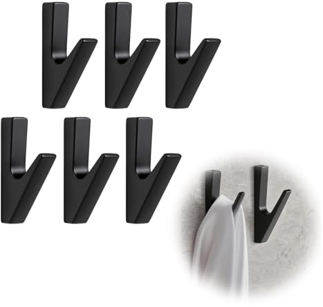 Lot de 6 crochets muraux mats à visser pour panneaux acoustiques - Pour salon, chambre à coucher, salle de bain et cuisine, vestiaire, vestes, chapeaux