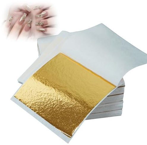 200 Blatt Blattgold,Blattgold Essbar,Blattgold zum Basteln,Gold Basteln