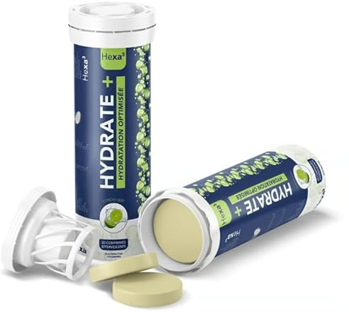 Pastilles Hydratation Electrolytes + Vitamine C - Citron Vert Améliore l'Hydratation et Favorise l'Énergie - Formule Hydrate+ Sport, Récupération, Bien-être - 1 tube (20 Pastilles effervescentes)