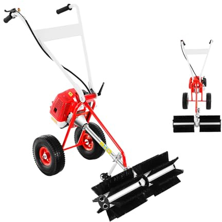 Guoked Balayeuse à moteur à essence 2 temps 43 CC 8500 tr/min - Balayeuse à neige - Balayeuse à main - Balayeuse à neige - Désherbeur - Pour gazon artificiel - Avec lunettes de protection