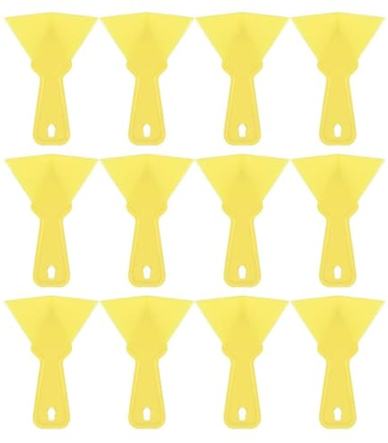 TOPPERFUN 12pcs Grattoirs D'angles pour Cloisons Sèches en Plastique Jaune, Truelles D'angle Intérieur Épaissies, Outil Réutilisable pour Arrondisseur Angle et Enduit