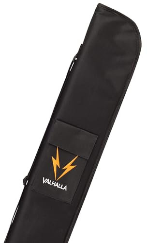 Viking Valhalla Billardqueue-Koffer 1x1, Schwarz Weicher Poolstockhalter für 1 Stock mit Schultergurt und Tasche für Billardtischzubehör, Billardqueue-Koffer, Pool-Queue-Halter, Pool-Stick-Koffer
