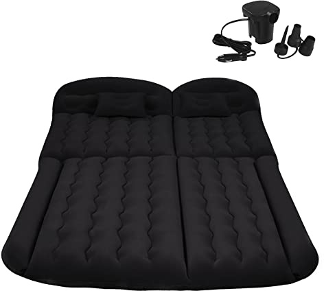 Matelas Gonflable de Voiture, SUV Air Mattress Matelas d'air Pliable Lit d'air Portable pour la Maison, la Tente, Le Camping et Le Voyage, Noir