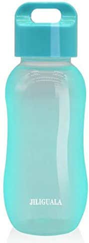 JILIGUALA Tazas de viaje de plástico para café, botella de agua, botella de agua deportiva, taza para leche, café, té, jugo, tamaño 350 ml, azul, paquete de 1