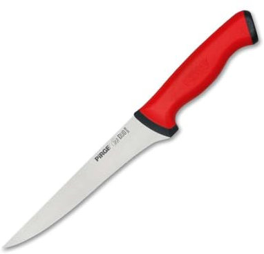 Pirge Duo Ausbeinmesser Profi Messer 16,5 cm Rot Schlachtermesser - Fleischermesser - Stechmesser - Schärfste Metzgermesser - Edelstahl Küchenmesser - Ergonomisches Rutschfester Griffdesign