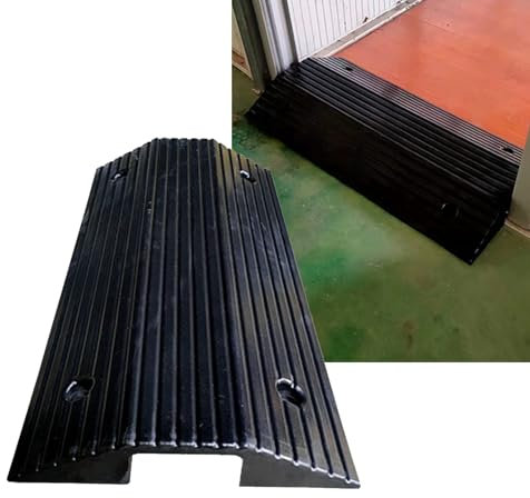 Hoiweqr Rampe De Pont Rampe De Seuil Robuste, Rampe De Caoutchouc, Rampe De Seuil De Pont, Rampes De Fauteuil Roulant avec Surface Antidérapante, 80×40×8cm, Rampe Fauteuil Roulant