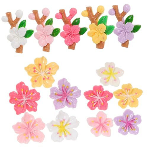 Tofficu 20stücke Blumen-reißzwecken Dekorative Korktafel-nadeln Mit Pfirsichblüten Und Kirschblütenmotiven Langlebige Bildernägel Aus Harz Und Metall Für Fotowände