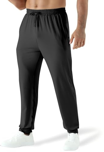 Jupmov Sweatpants for Men Lightweight Gym Track Pants(Black, Medium)