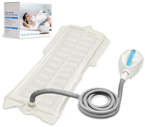 Home Spa Relaxation with Our Premium Bubble Bath Mat, Featuring Adjustable 3-Speed Hydrotherapy Jets, Secure Non-Slip Suction Cups, and an Ultra-Quiet Motor for a Luxurious, Portable Bathtub Spa