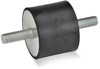 Ganter Normelemente GN 351-50-40-M10-SS-55 351-50-40-M10-SS-55-Gummipuffer, schwarz, Gewinde: M10 Durchmesser: 50mm, 5 Stück