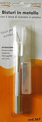 BISTURI IN METALLO CON 2 LAME DI RICAMBIO