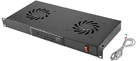 LANBERG Pannello di Ventilazione LCD 2 ventole TERMOSTATO 230 V 1U Rack 19 Nero