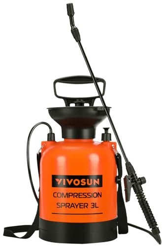 VIVOSUN Pulvérisateur à Pompe à Pression de 3 L, pour pelouse et Jardin avec bandoulière réglable, pour pulvérisation de Plantes, arrosage du Jardin et Nettoyage de la Maison