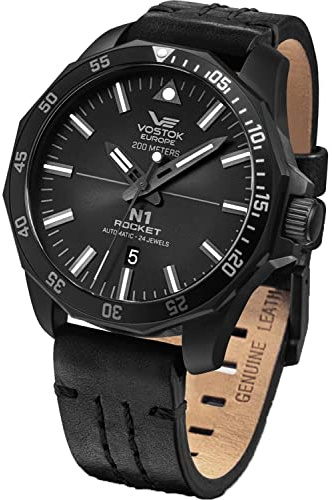 Vostok Europe Rocket Herren Uhr analog Automatik mit Leder Armband NH35A-225C617