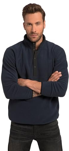 JP 1880 Troyer Outdoor Polaire Col Montant Boutonnière Sweater, Bleu Marine, 7XL Homme