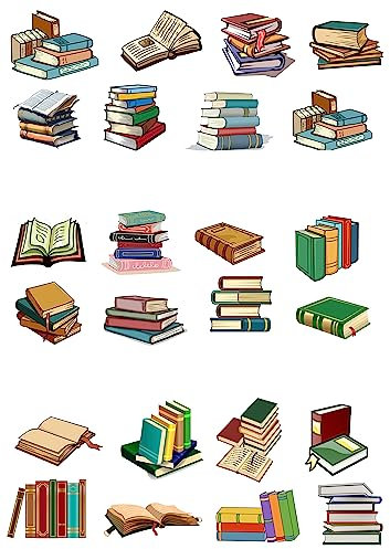 24 Stand Up BOOK Themed Edible Wafer Paper Cake Toppers Decorations
