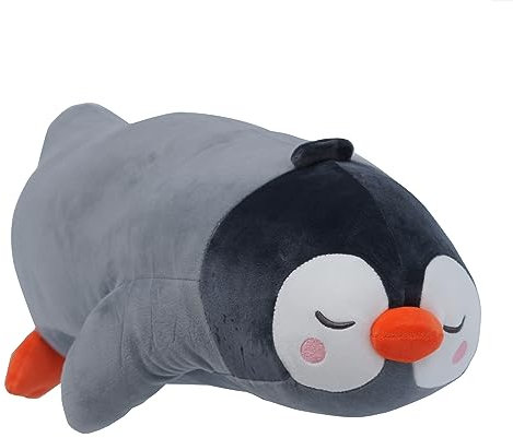 UNUS Seitenschläferkissen Stillkissen Pinguin Kissen für Kinder Lagerungskissen Dekoration extrem weich 75 cm Grau