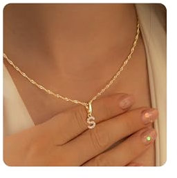 TINGN 14 Karat Gold Gedrehte Panzerkette mit Buchstaben A-Z Anhänger - Vergoldete Zirkon Namenskette Halskette Schmuck für Frauen Mädchen Geschenke