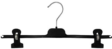 Grucce con Pinze per Pantaloni, Gonne e Vestiti Appendiabiti Salvaspazio Plastica, cod.9600 (10, 9700 Nero)