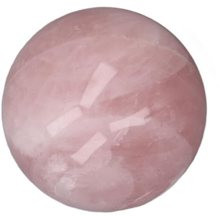 CDQL Sfera di Cristalli Rosa, Sfera di Quarzo Rosa da 2 Pollici, Cristalli Curativo Pietra Preziosa di Quarzo Rosa Rosa, Sfera di Divinazione, Statuetta Scultura, con Base Trasparente