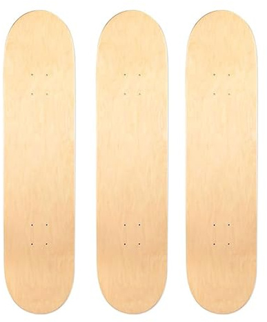 3 PCS Blank Maple Skateboard Decks, 31 x 8 inch 7-Layer Maple Double Tail Skateboard Decks Set of 3