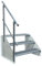 3 Stufen Standtreppe Stahltreppe freistehend Breite 80cm Höhe 63cm weiß 1x Geländer