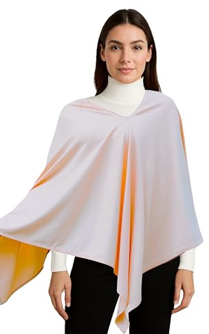 EVE EMBRACE Privacy Nursing Cover Poncho Peruvian Pima Cotton – Soft Peach 4-in-1: Breathable Shawl, Breastfeeding Accessories, Pumping Accessories, Scarf, Summer Nursing Cover Up.