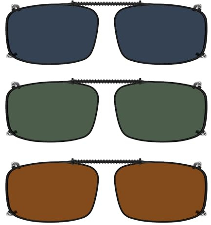 Eyekepper Gris/Marrón / G15 Lente 3-paquete de Clip-on gafas de sol polarizadas 52x33 MM