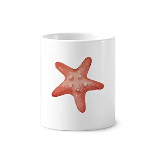 étoile de mer animaux marins Rouge Illustration Mug de brosse à dents Pen Holder en céramique Blanc Tasse 350 ml Cadeau
