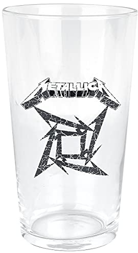 Metallica Ninja Star Logo Unisexe Verre à pinte transparent, Verre,