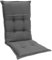 Homeoutfit24 Gartenstuhlauflagen Hochlehner – 4er Set – Extra Dick 8 cm – Mit Kopfpolster – Oeko-TEX – UV-beständig – Grau – Made in EU – Outdoor Auflagen für Gartenstühle