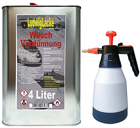 Diluant de lavage - 4 litres - Diluant nitro et vaporisateur.