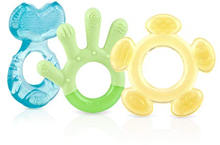 Nuby 3 Step Baby Teether Set (Neutral Colors)