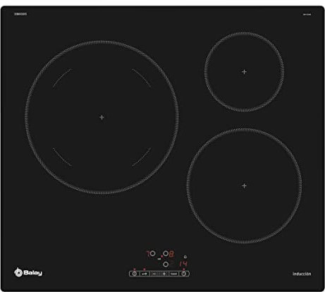 Balay - Placa de inducción, 60 cm, Zona de 28 cm, Negro, sin marco inoxidable, 3EB865ERS