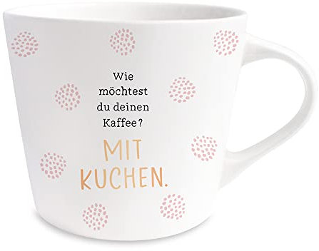 Grafik-Werkstatt Kaffee-Tasse mit 100% Echtgold | Porzellan Tasse | 420 ml | Kaffee mit Kuchen, 61772