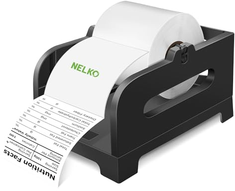 Nelko Label Holder, Thermal Label Holder for Rolls and Fan-Fold Labels, Shipping Label Roll Holder for Desktop Label Printer Shipping Supplies Industrial Labels Accessory for Home, Office (Black)