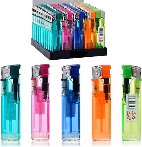 UBOON: Mechero Electrónico a Gas Isobutano Recargable - Encendido Fácil, Colores Surtidos y Confiabilidad Duradera (50)