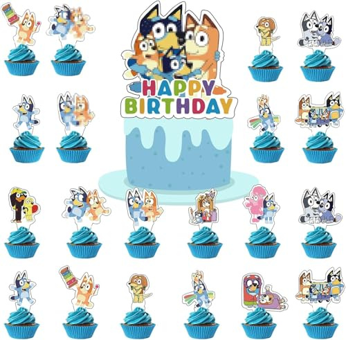 DecPty tårtdekoration födelsedagsdekoration tårta topp cupcake topp kaka festtillbehör för barns födelsedag fest dekoratio (F)