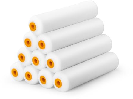 VOOMEY Lot de 10 rouleaux de peinture en mousse haute densité de 15,2 cm pour peinture de maison, murs, plafonds, portes, meubles
